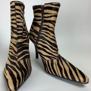 Antonio Melani Zebra Print Stiletto Booties
